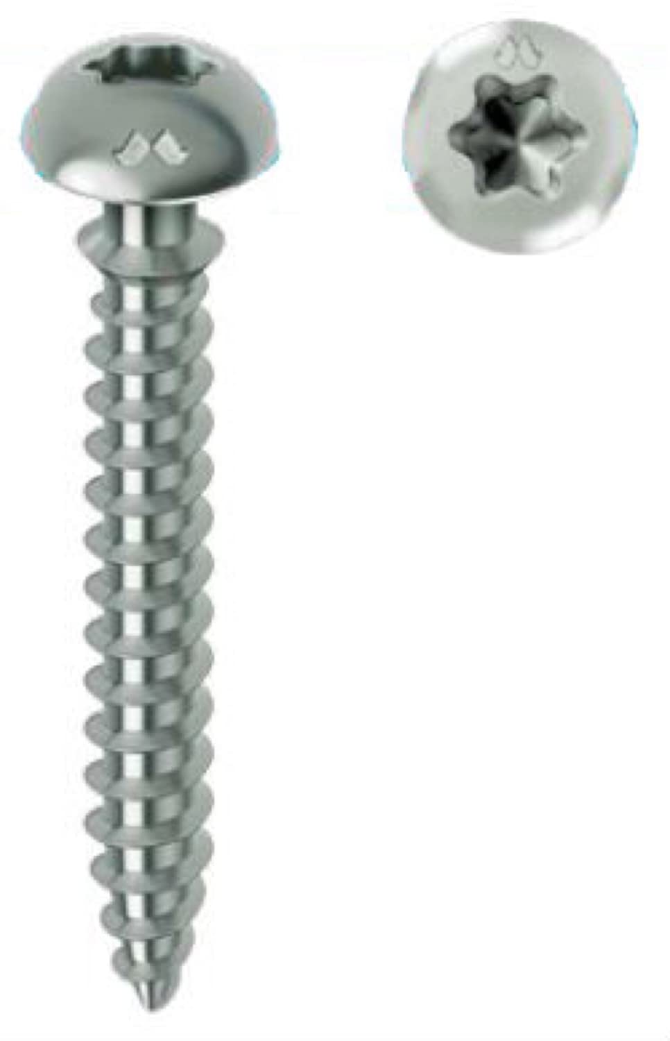 Tornillos MUSTAD Framex para PVC – Cabeza avellanada reducida Torx – Ø6 x 70 mm – Caja de 100 – Chromiting – SP305A600700C8C