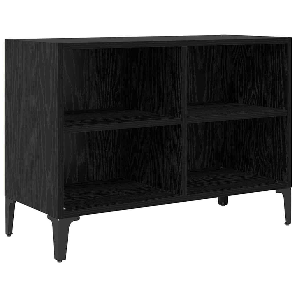 Zestaw szafek TV czarny, 69,5 x 30 x 50 cm, materiał drewnopochodny, montaż ścienny, z regałem, rustykalny, do salonu, nowoczesny uniwersalny stojak pod telewizor