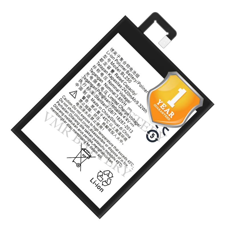 Image of Original BL250 Battery Compatible for Lenovo Vibe S1 (S1a40, S1c50) - (2420mAh) - 1 Year Warranty