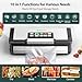 95kPa Vacuum Sealer Machine with AquaLock Technology, for Moist Seals, 2X Seal & 130W, Fully Automatic Food Sealer, Built-In Cutter, Bag Storage & Hose, Precision Sealing, 2 Bag Rolls,Stainless Steel