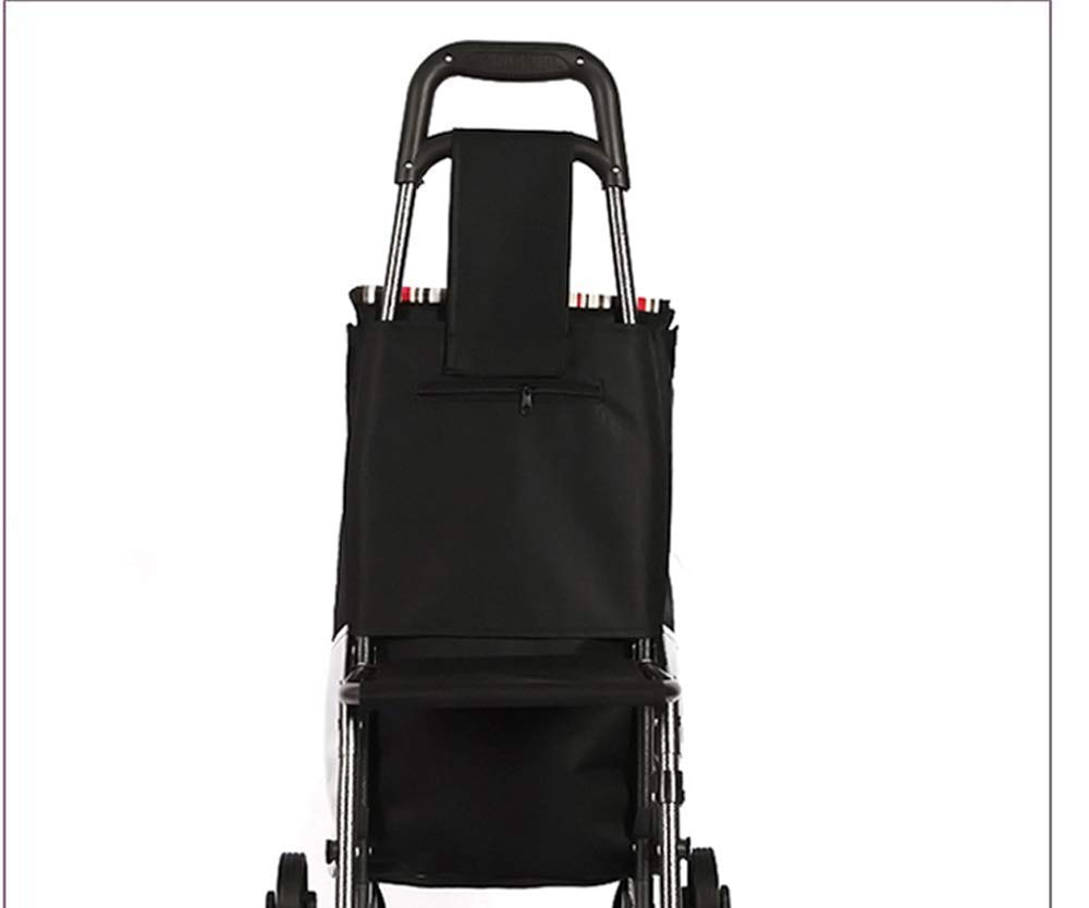 Einkaufswagen, Einkaufswagen, Ladewagen, Kleiner Ziehwagen, Heimwagen, Autowagen, Treppensteigen, zusammenklappbar, tragbarer Ziehwagen, Anhänger, Braun, Multifunktional