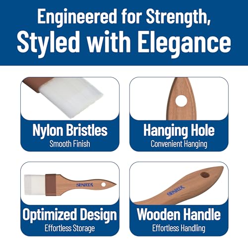 Image of SPARTA 4039700 Nylon Wide Brush, Flat With Nylon Bristles, 2 Inches, Brown, (Pack of 12)