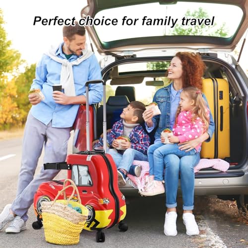 Kids Ride- Suitcase,24 in Ride- Travel Suitcase with Wheels - Cute Hardside Cabin Luggage with Safety Belt for Girls Boys Kids Aged 6-12 Years Old3