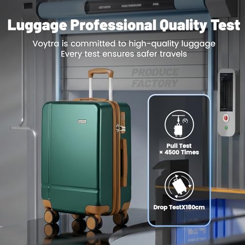 Image of 14 inch 20 inch Durable Luggage Set, 2 Piece Travel Hardshell Suitcase with 360 Double Smooth Spinner Wheels & TSA Lock for Adventure & Long Trips Carry on & Air Checked Green