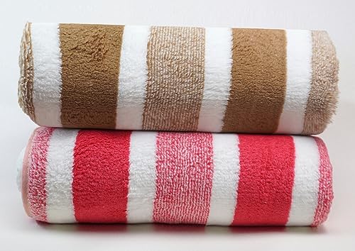 Image of MAXOSHINE Hand Towel Set of 2-Super Soft Quick Dry Microfiber Face Towel for Women Men-Hanging Loop Napkins for Wash Basin Gym Sports Travel-40 x 60 cm(Brown /Red, Set of 2)