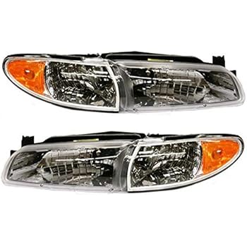 Amazon Com Headlight Set Compatible With 1997 2003 Pontiac Grand Prix Left Driver And Right Passenger Side Halogen Automotive