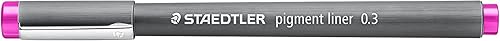 Staedtler delineador de pigmentos fineliner, color fucsia, 0.012 in de ancho de línea, tinta pigmentada, indeleble, resistente a la decoloración,