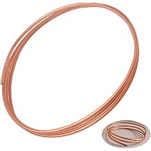 Copper Tubing 1/8" OD 1/12" ID 4FT Length - Refrigeration Tubing in Soft Coil for Jewellery and Industry