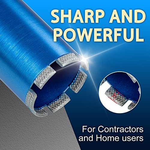 Sali Wet Diamond Core Drill Bits 8"/205Mm Diameter Core Drill Bit, 15"/380Mm Drilling Depth Concrete Core Drill Bit, 1-1/4-7" Thread Core Bit Turbo Laser-Welded Segments For Cured Concrete With Rebar, Brick, Block, Masonry, Stone #TOP2