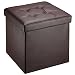Ollieroo Faux Leather Folding Storage Ottoman Bench Seat Foot Rest Stool (15"x15"x15" Brown)