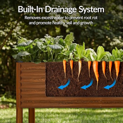 Image of Best Choice Products 72x24x30in Non Toxic Galvanized Raised Garden Bed, Metal Elevated Planter Box, Vegetable Garden, 100% Non Toxic Materials - Wood Grain