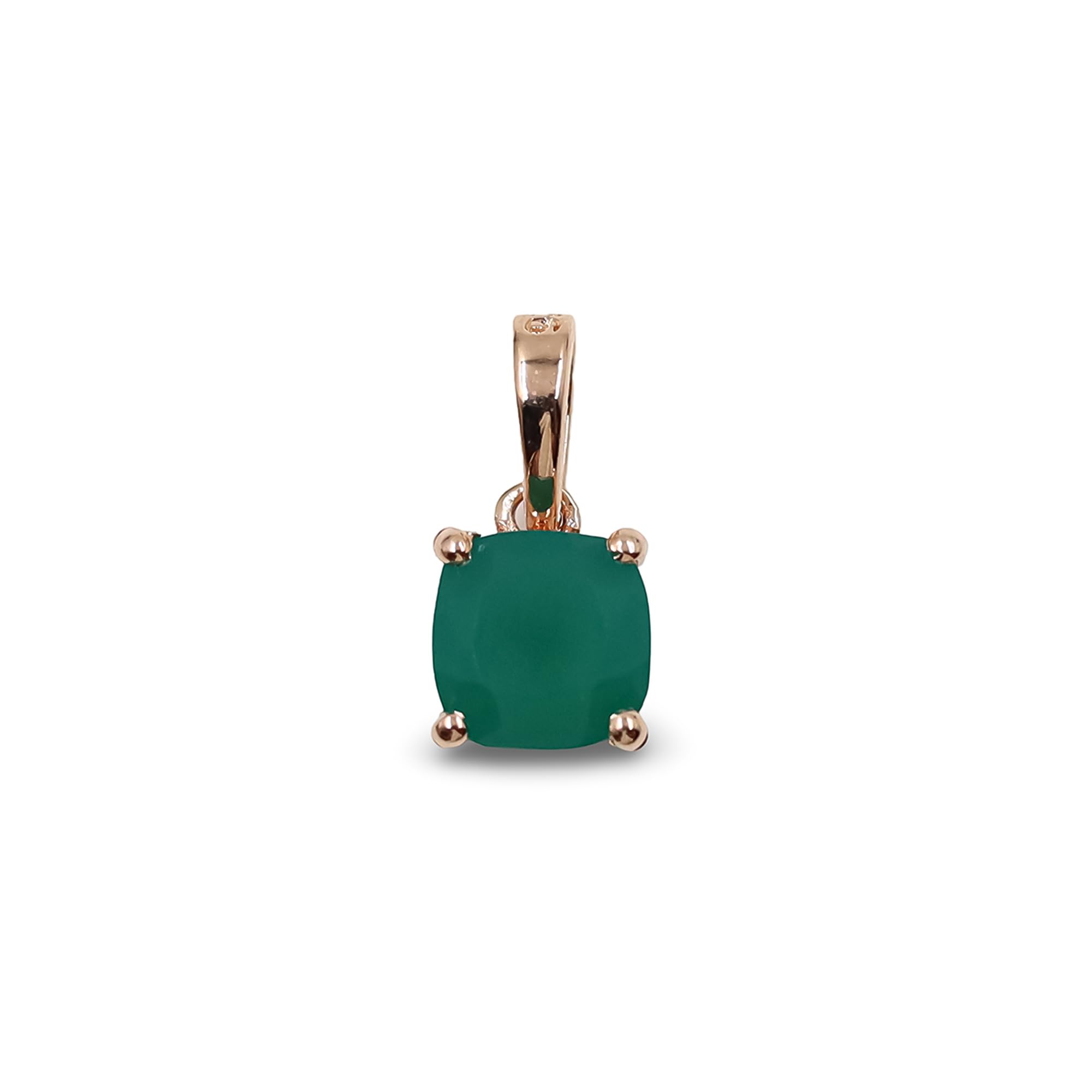 Pendentif en argent sterling 925 avec pierre de naissance en onyx vert et topaze pour femme - Collier à breloques