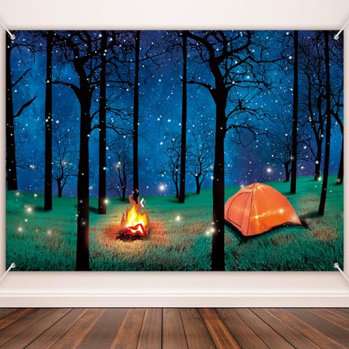 Fondo Fotográfico Camping Bosque Blulu 7x5 ft miniatura 1