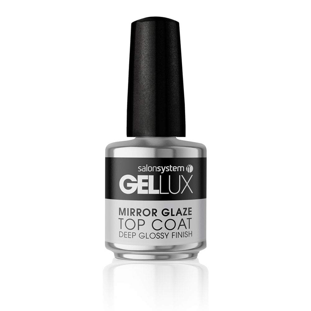 Salon System Gellux Mirror Glaze Top Coat Deep Glossy Finish