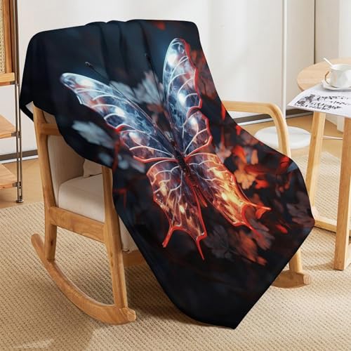Couverture papillon douce en flanelle pour soirées sur le canapé - 5