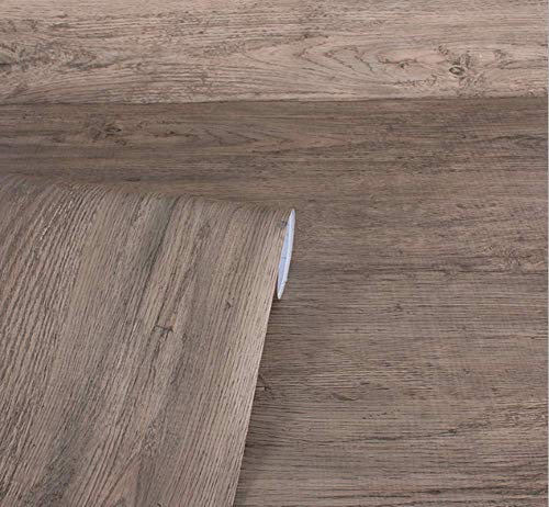 Teemall Brown Wood Grain 3D Contact Paper Self Adhesive Shelf Liner Dresser Drawer Cabinet Sticker 15.6In By 79 In（Gray Pomelo-Wood） #TOP15