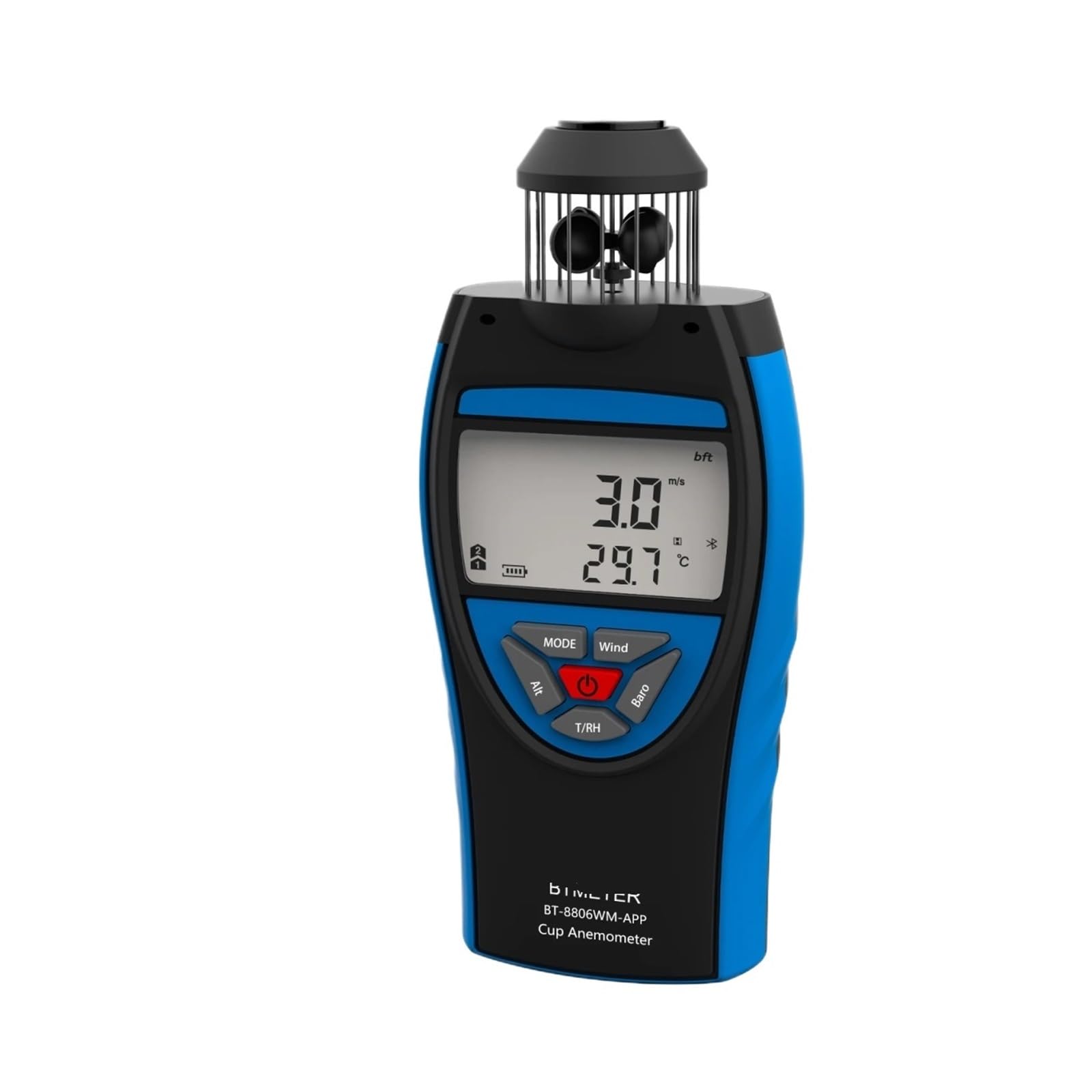Anemometro portatile con bussola, misurazione della pressione atmosferica e strumento for misurare la velocità del -vento- a tazza