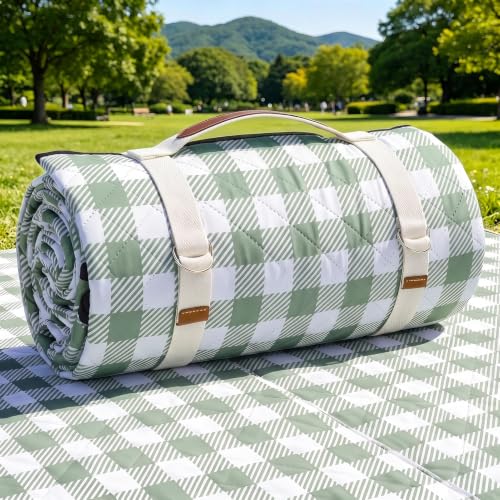 G GOOD GAIN Picnic Blankets Outdoor Extra Large 80"x80", Olive Green