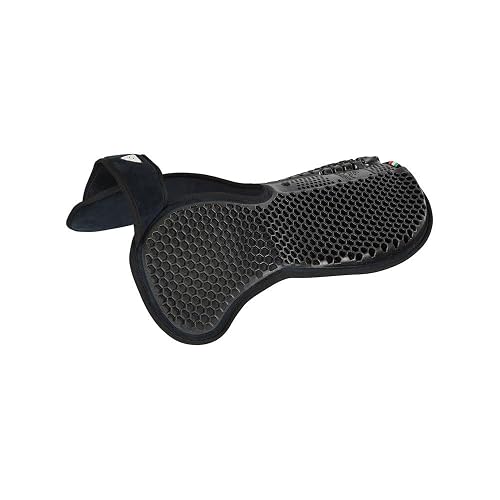 ACAVALLO Protector de espalda libre hexagonal gel 1/2 Pad y soporte trasero caballo equitación elevador azul
