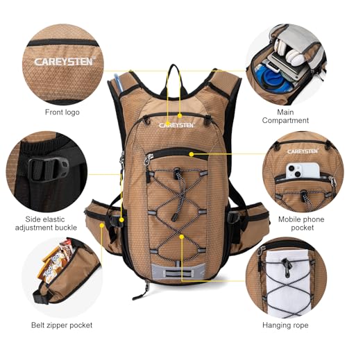 Carey STENHydration Backpack Cycling Pack Equipped 2L Water Bag(Khaki) - image 3