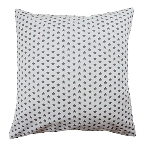 Hans-Textil-Shop Kissenbezug Sterne Stars 8 mm Baumwolle - Kissen, Kissenhülle, Sofakissen, Dekokissen, Kopfkissen, Zierkissen, Weihnachten (Grau auf Weiß, 50 x 50 cm) Hans-Textil-Shop Kissenbezug Sterne Stars 8 mm Baumwolle - Kissen, Kissenhülle, Sofakissen, Dekokissen, Kopfkissen, Zierkissen, Weihnachten (Grau auf Weiß, 50 x 50 cm)