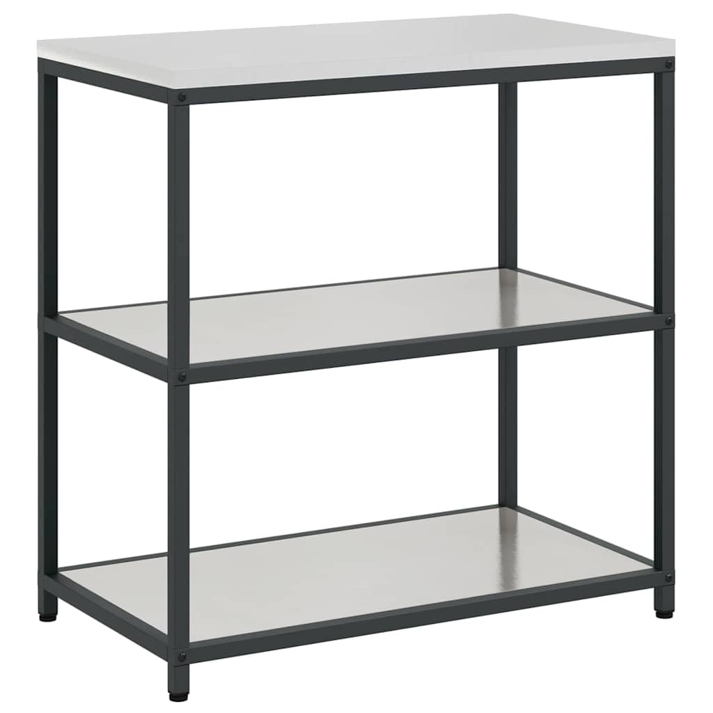 HATTEM - Juego de almacenaje para cocina (3 piezas, acero inoxidable, 6 estantes, 4 puertas, 43,43 kg, 90 x 50 x 92 cm, 2 armarios y aparador, espacio para comedor, despensa, cafetería y café)