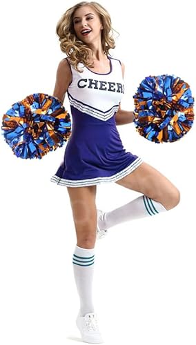 Miniatura 123 de Hooshing - Paquete de 2 pompones de animadora con mango tipo bastón, pompones para espíritu de equipo, deportes, bailes, animación, para niños