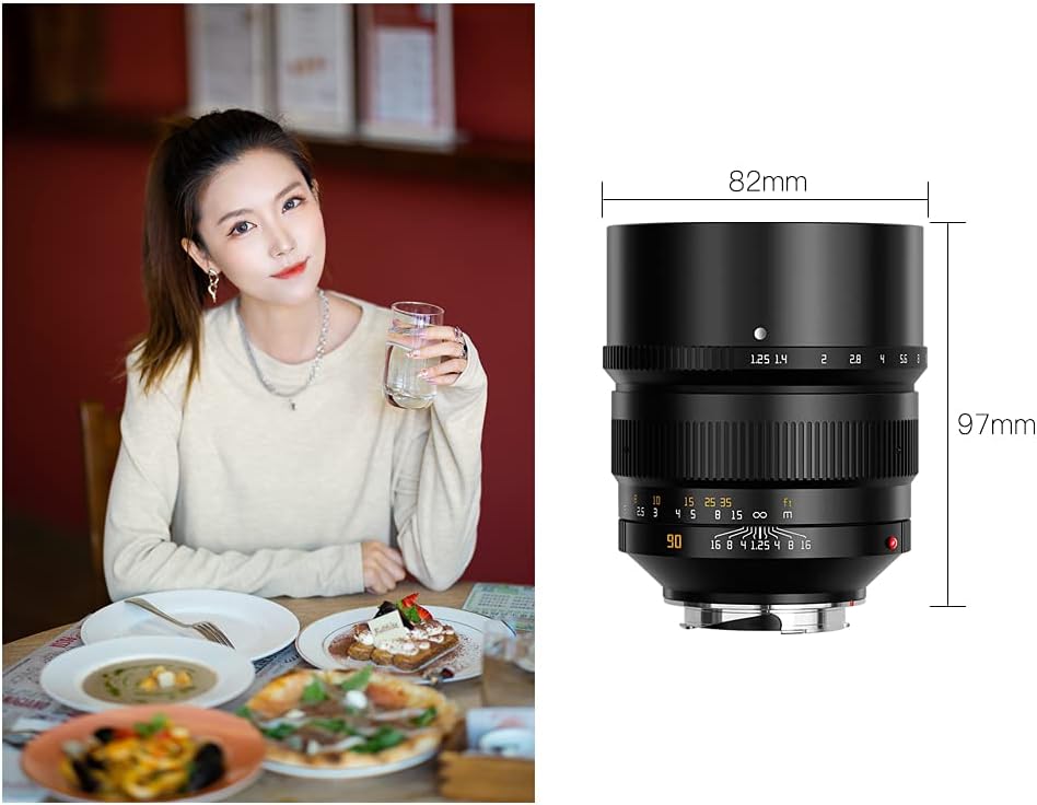 TTArtisan 90mm f1.25 mirrorless Camera Lens Manual Focus GFX Mount Cameras Like GFX100 GFX50S GFX50R GFX100S Black