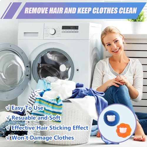 Cattura Peli Lavatrice, 8 Pezzi Acchiappa Peli Per Lavatrice, Riutilizzabile Palline Lavatrice Per Bucato Per La Rimuovi Peli Animali E La Peluria Da Vestiti E Biancheria Da Letto - 5