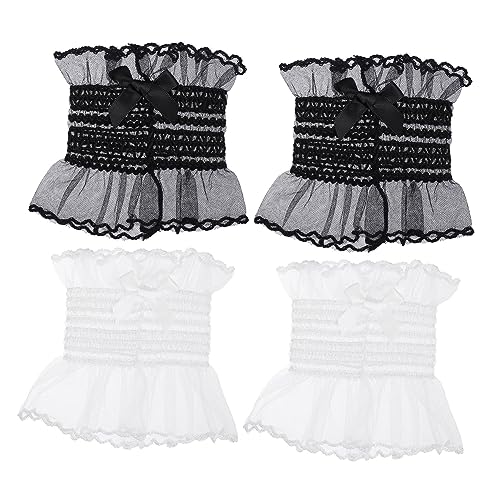 BESPORTBLE Sturdy Lace Gloves 2 Pairs Women's Wedding Bridal Gloves Elegant Lolita Accessories for Parties