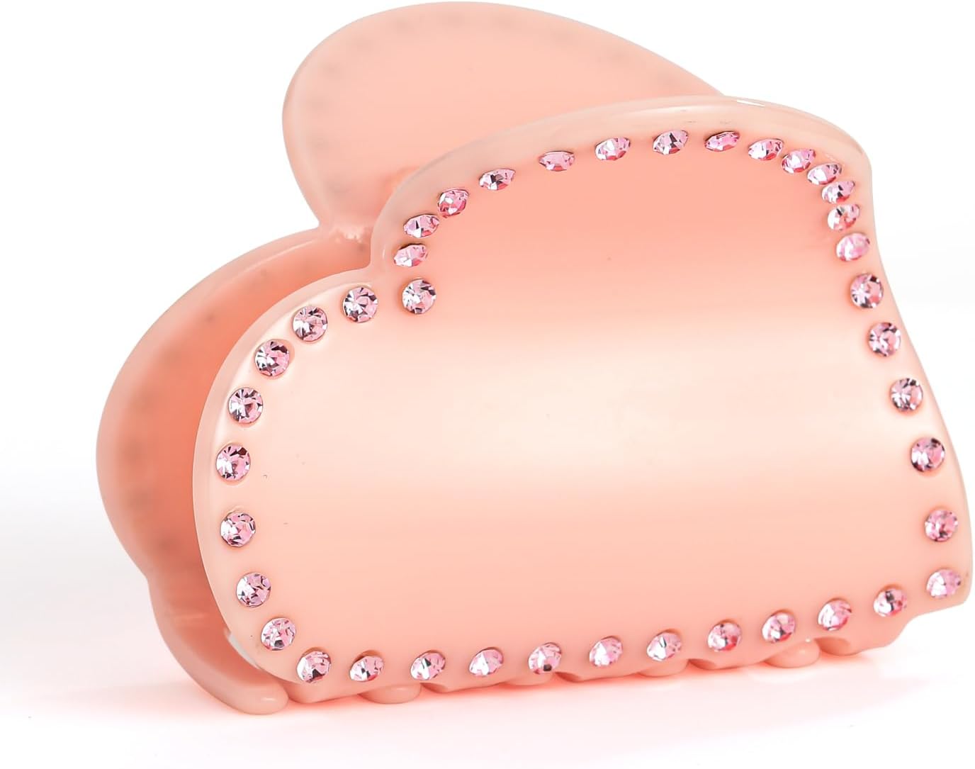 LILIE&WHITE Heart Hair Clips For women With Rhinestones Trendy Hair Clip With Claw Pink Claw Clips Unique Strong Hair Fixation Hair Claws Fashion Jewelry