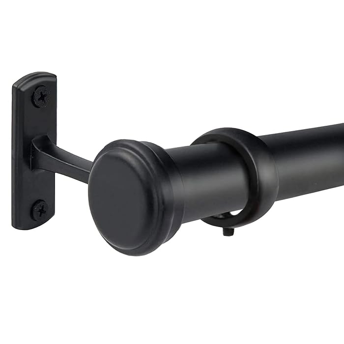 Buy 1 Inch Curtain Rods, Curtain Rods for Windows 66 to 120, Black