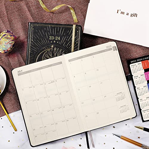 2023-2024 Planner - Academic Weekly Monthly Planner 2023-2024, July 2023 - June 2024, 5.75" X 8.25", Hardcover Faux Leather With Pen Loop, Back Pocket With 40 Notes Pages - The Sun And Moon #TOP1