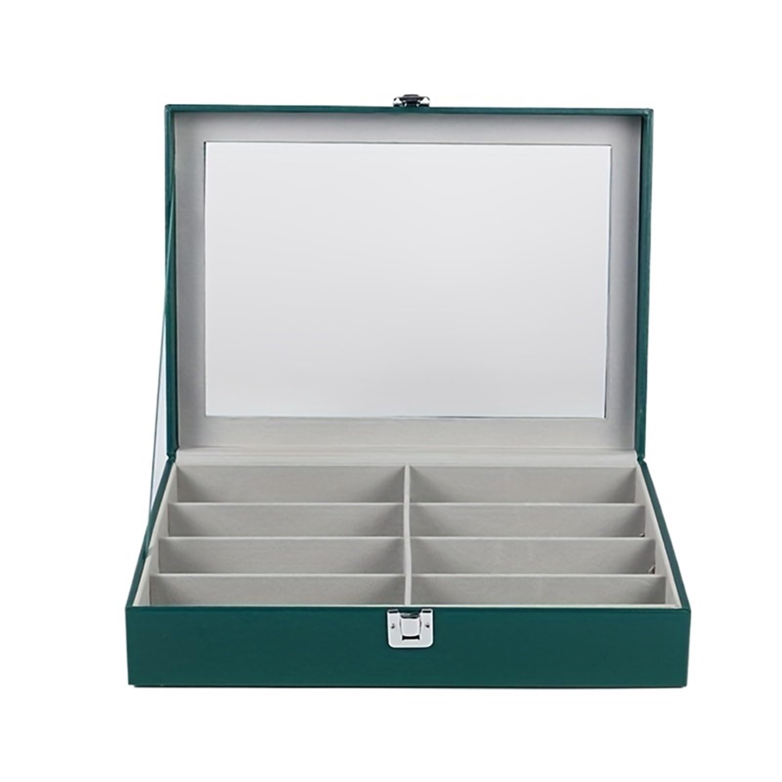 Caja para Gafas de Sol Caja de presentación de Gafas de PU de Cuero de 8 Rejillas, Caja de Almacenamiento de Gafas de Sol for Almacenamiento de Gafas de Sol para Gafas Joyería Reloj(Green)