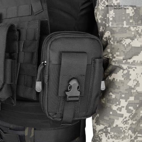 Leisontac Tactical Gear Edc Molle Pouch With Cell Phone Holder, Multipurpose Waist Bag, Utility Organizer (Black) #TOP7