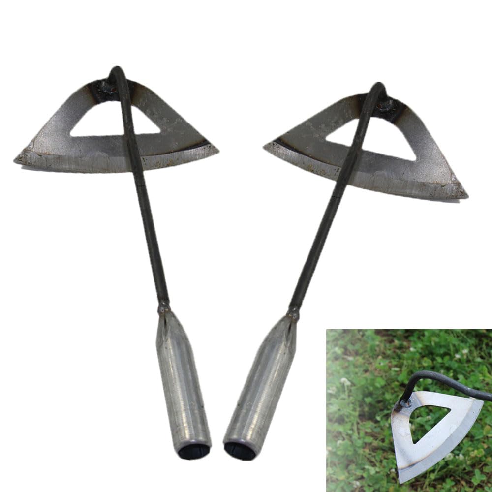 Garden Tools Hollow Hoe 2 Pcs, Hollow Hoe for Gardening,Hoe Garden Tool, All-Steel Hardened Hollow Small Hoe, Garden Hoe for Loosening, Backyard Weeding, Farm Planting