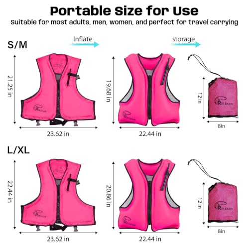 Image of Rrtizan Inflatable Snorkel Vest for Adult, Suitable for Adult 90-220lbs