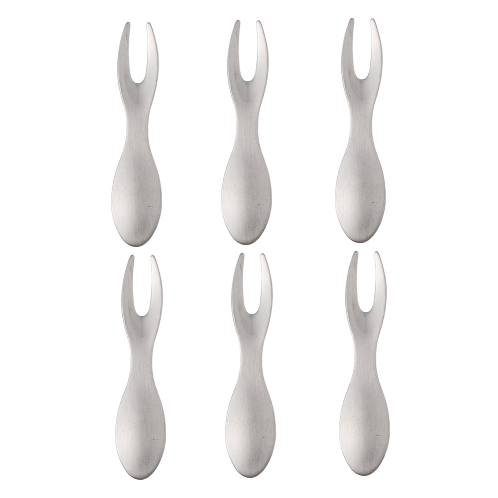 FUNOMOCYA 6 Pcs Fruit Fork Steel Dessert Fork Tasting Forks Appetizer Forks Steel Tasting Fork Forks Cutlery Two Prong Fork Cheese Forks Dessert Forks Steel Food Pick Stainless Steel