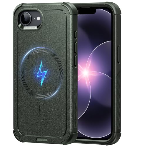 Image of ESR for iPhone 17e Case, iPhone 16e Case, 23ft Military-Grade Drop Protection, MagSafe Accessories Compatible, Shock-Absorbing Rugged Cover, Cyber Series, Army Green
