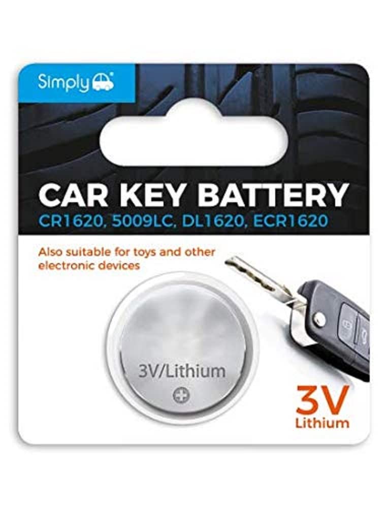 Simply Auto SB-CR1620 Long Lasting 3V Lithium Coin Cell Car Key Battery ideal for Car Key fobs, Watches, Calculators and Small Toys - 1x Blister Pack