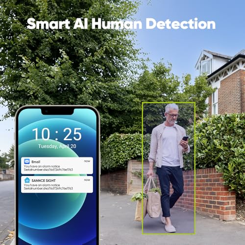 SANNCE Wireless CCTV Camera System, 8CH 5MP NVR, 4X 3.0MP Outdoor Security IP Cameras with P2P, One-Way Audio, Dual WiFi System, Human AI Motion Detection, 1TB Hard Disk, Work with Alexa - Image 4