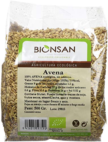 Bionsan Avena Sativa en Grano Ecológica - 6 Bolsas de 500 gr - Total: 3000 gr Cover