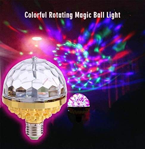2Pcs Disco Lights Colorful Disco Rotating Magic Ball Light Bulb,Crystal Magic Ball with Plug, Colorful Rotating Magic Ball Light ,Halloween Dance Party Stage Light
