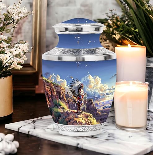 Image of Native American Urns for Ashes - Urns for Human Ashes - Urn for Ashes for Women - Cremation Urns for Burial - Cremation Urns for Adult Ashes Women (10 inch Pack of 1)