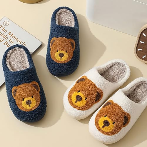 Image of Women's Men's Cute Frog Slippers Fuzzy Memory Foam Kawaii Cartoon Animal Slippers Winter Warm Fluffy Shoes