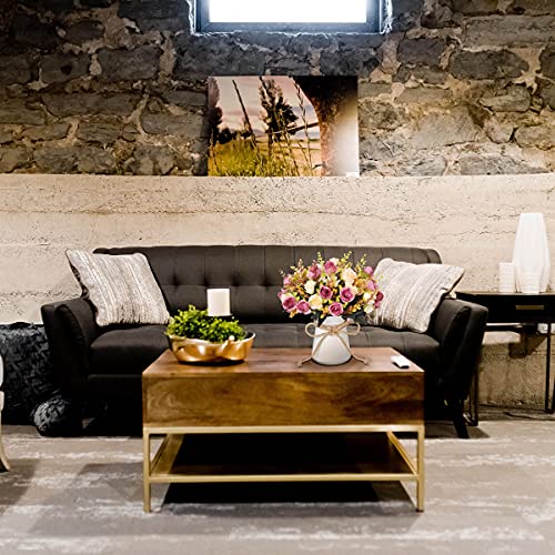 Inxugao Artificial Rose Flowers Bouquets In Ceramics Vase, Silk Flower Arrangements Table Centerpieces, Wedding Flowers Bouquets For Office Meeting Room Home Décor (Brown) #TOP2