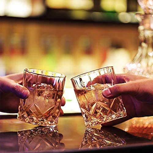 Image of PrimeWorld Premium Two Style Whiskey Glasses Set of 6 Pcs 300 ml Each for Drinking Bourbon /Cocktail Glasses /Bar Whisky Glasses