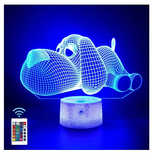 Image of Comiwe Puppy Dog 3D Illusion Night Light Toys,16 Colours Change Smart Touch & Remote Control,Home Decor LED Bedside Table Desk Lamp,Christmas Birthday Gift for Girls Boys Kids Adults Friends & Family