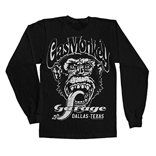 Gas Monkey Garage Officially Licensed Merchandise Dallas Texsas Long Sleeve Tee (Black), Large