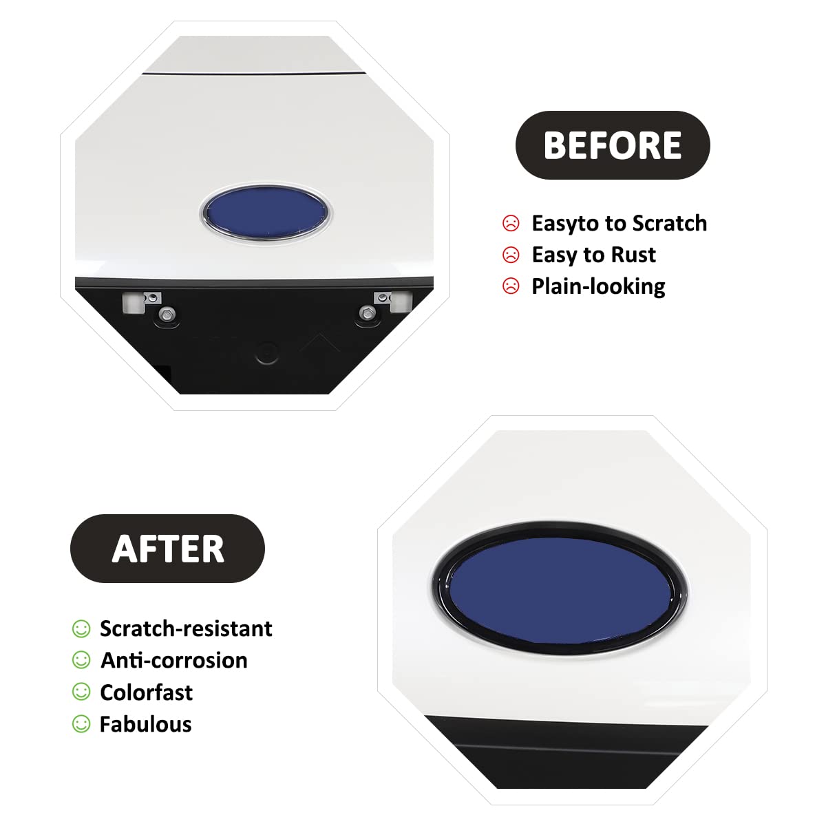 Hood Front Logo Ring Cover Trim Compatible with Subaru BRZ Toyota 86 2022 Car Front Logo Decoration Cover Sticker (Black)